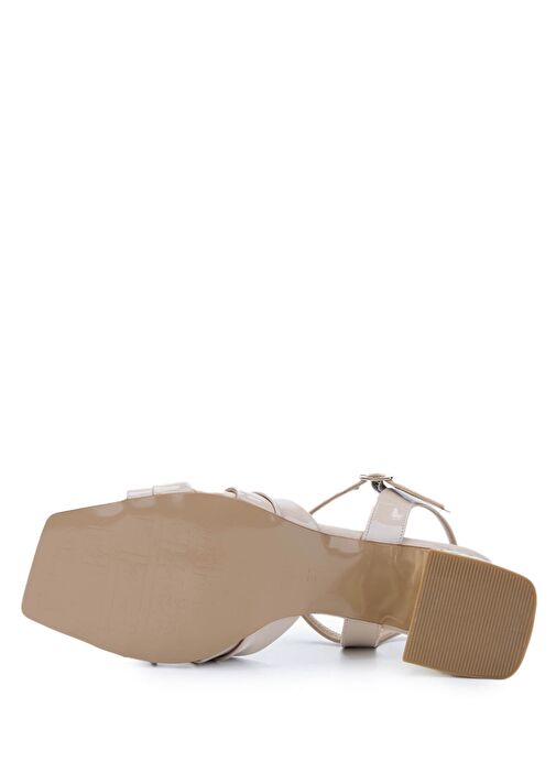 Tamer Tanca Kadın Suni Deri Bej Topuklu Ayakkabı - Görsel 6