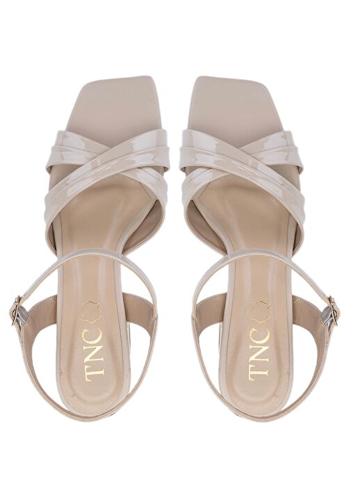 Tamer Tanca Kadın Suni Deri Bej Topuklu Ayakkabı - Görsel 7