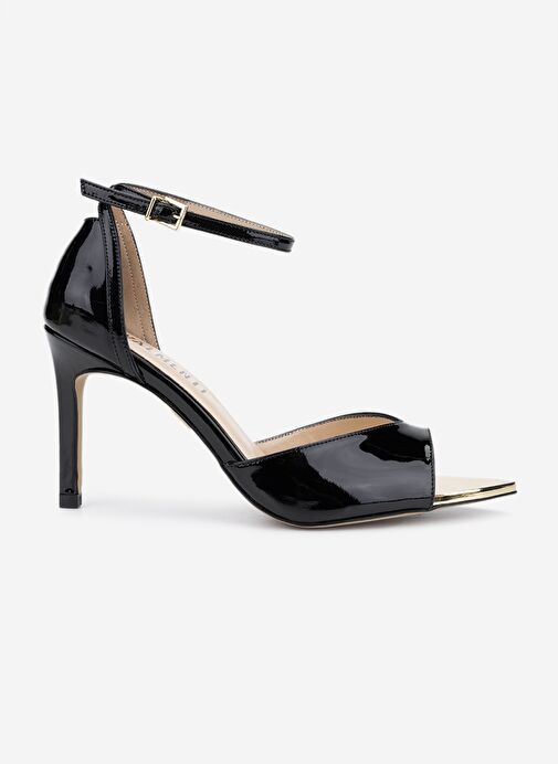 Valmenti Kadın Siyah Rugan Topuklu Ayakkabı - Görsel 2