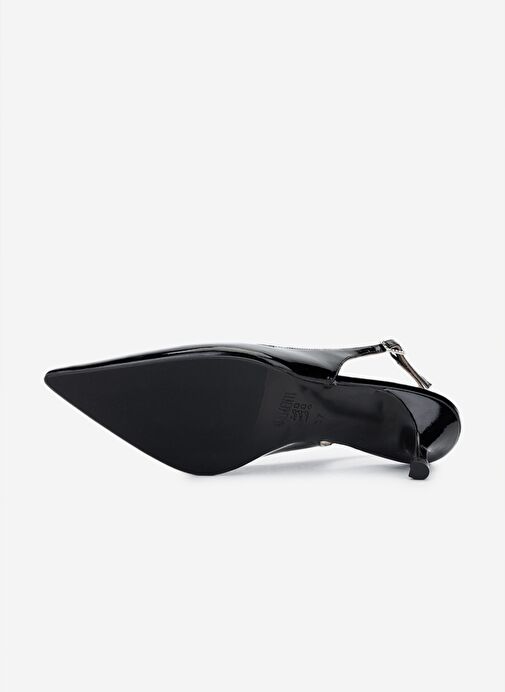 Valmenti Kadın Siyah Rugan Topuklu Ayakkabı - Görsel 6