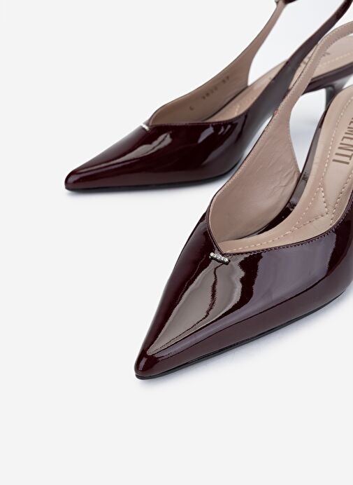 Valmenti Kadın Bordo Rugan Topuklu Ayakkabı - Görsel 4