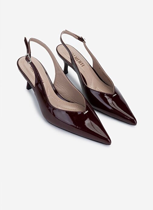 Valmenti Kadın Bordo Rugan Topuklu Ayakkabı - Görsel 3
