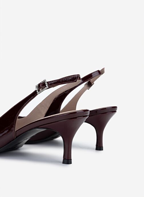 Valmenti Kadın Bordo Rugan Topuklu Ayakkabı - Görsel 6