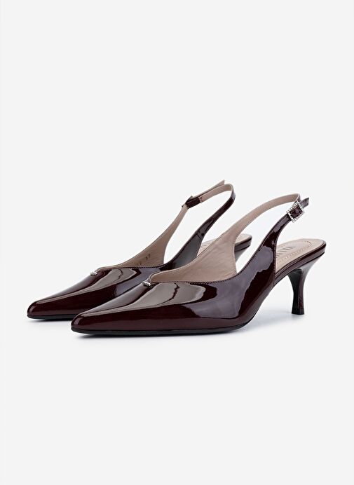 Valmenti Kadın Bordo Rugan Topuklu Ayakkabı - Görsel 7