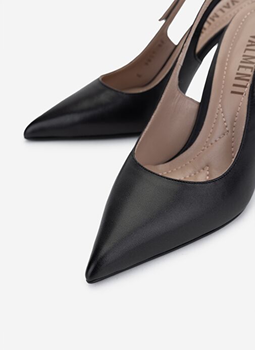 Valmenti Kadın Siyah Deri Topuklu Ayakkabı - Görsel 4
