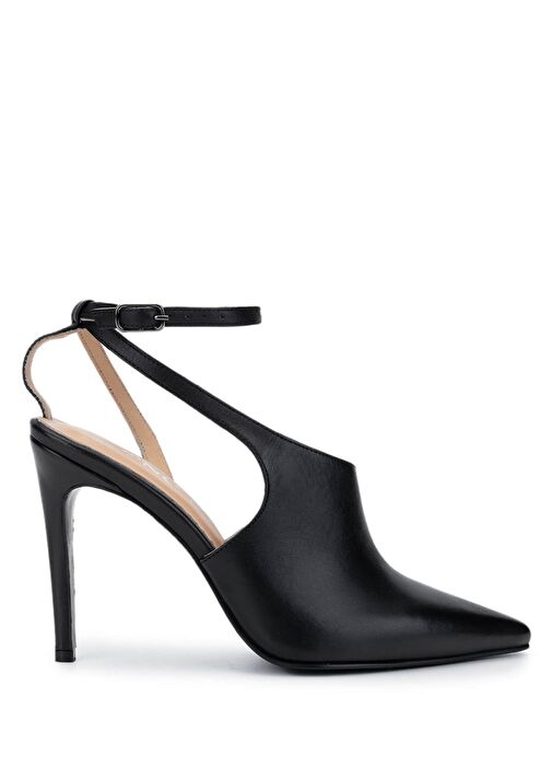 Tamer Tanca Kadın Hakiki Deri Siyah Topuklu Ayakkabı - Görsel 2