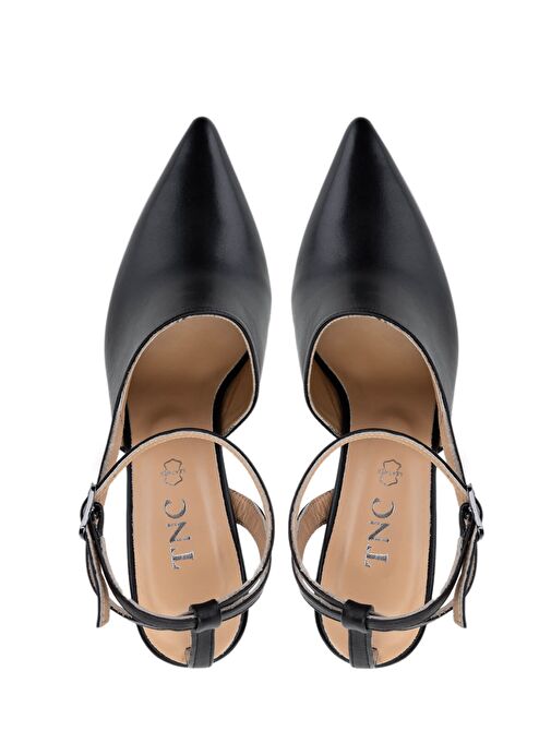 Tamer Tanca Kadın Hakiki Deri Siyah Topuklu Ayakkabı - Görsel 7