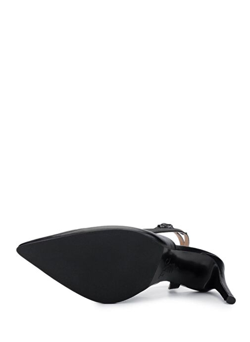 Tamer Tanca Kadın Hakiki Deri Siyah Topuklu Ayakkabı - Görsel 6