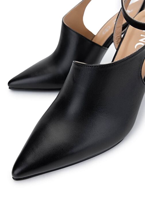 Tamer Tanca Kadın Hakiki Deri Siyah Topuklu Ayakkabı - Görsel 4