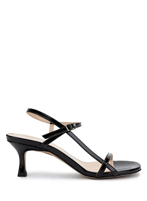 Tamer Tanca Kadın Hakiki Deri Siyah Rugan Topuklu Ayakkabı - Görsel 2