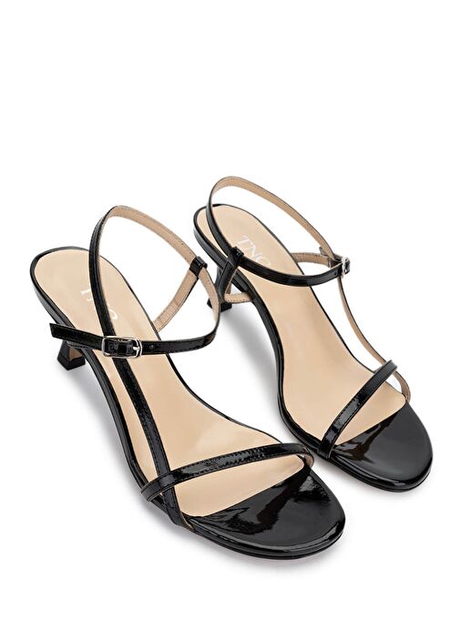 Tamer Tanca Kadın Hakiki Deri Siyah Rugan Topuklu Ayakkabı - Görsel 3