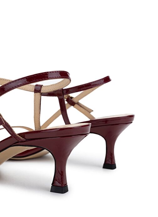 Tamer Tanca Kadın Hakiki Deri Bordo Rugan Topuklu Ayakkabı - Görsel 5