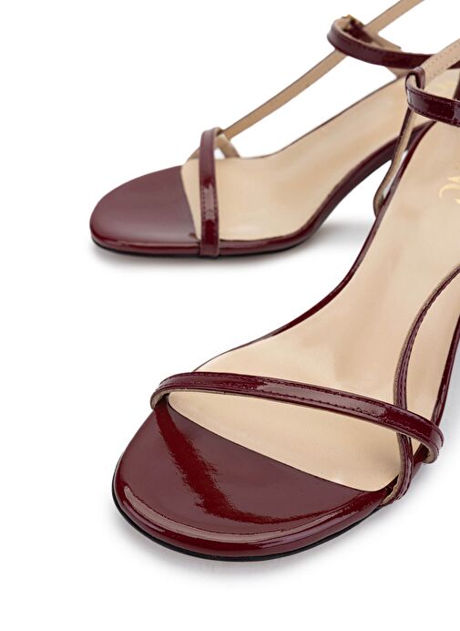 Tamer Tanca Kadın Hakiki Deri Bordo Rugan Topuklu Ayakkabı - Görsel 4