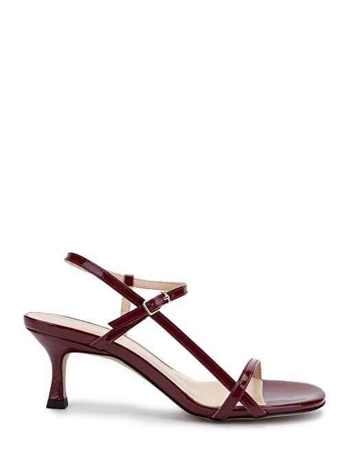 Tamer Tanca Kadın Hakiki Deri Bordo Rugan Topuklu Ayakkabı - Görsel 2