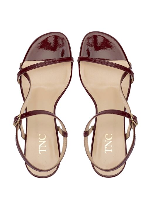 Tamer Tanca Kadın Hakiki Deri Bordo Rugan Topuklu Ayakkabı - Görsel 6
