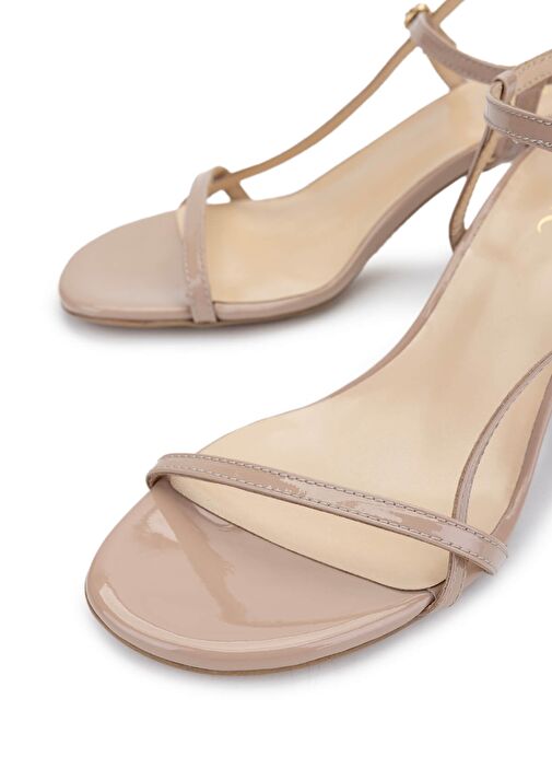 Tamer Tanca Kadın Hakiki Deri Bej Topuklu Ayakkabı - Görsel 4