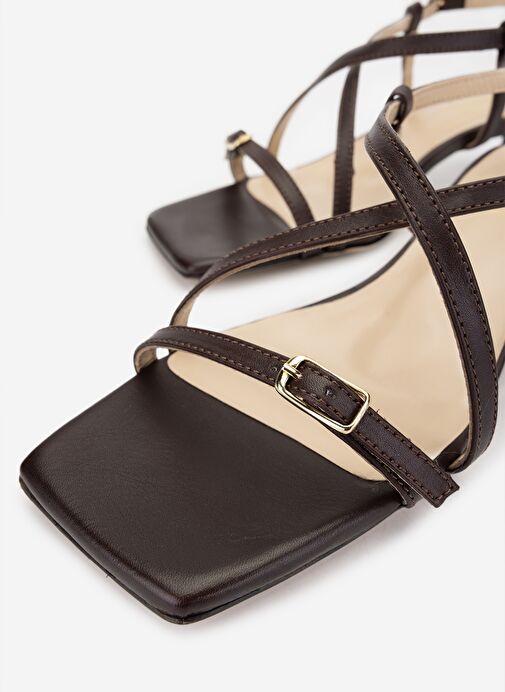 Valmenti Kadın Kahverengi Topuklu Ayakkabı - Görsel 4