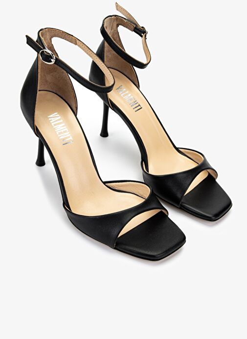 Valmenti Kadın Siyah Deri Topuklu Ayakkabı - Görsel 3