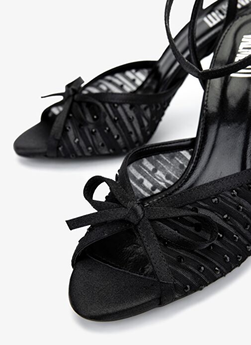 Valmenti Kadın Siyah Saten Topuklu Ayakkabı - Görsel 4