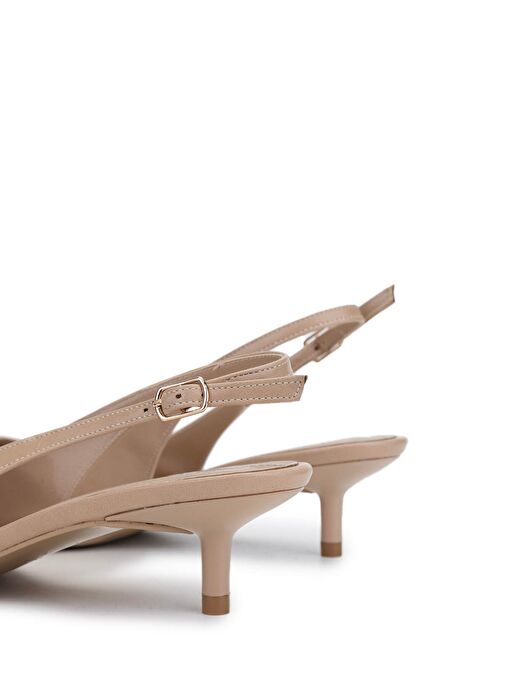 Tamer Tanca Kadın Suni Deri Bej Topuklu Ayakkabı - Görsel 5