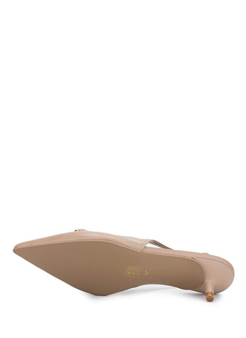 Tamer Tanca Kadın Suni Deri Bej Topuklu Ayakkabı - Görsel 6