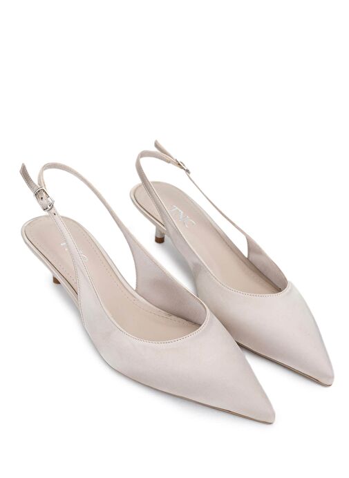 Tamer Tanca Kadın Suni Deri Bej Topuklu Ayakkabı - Görsel 3