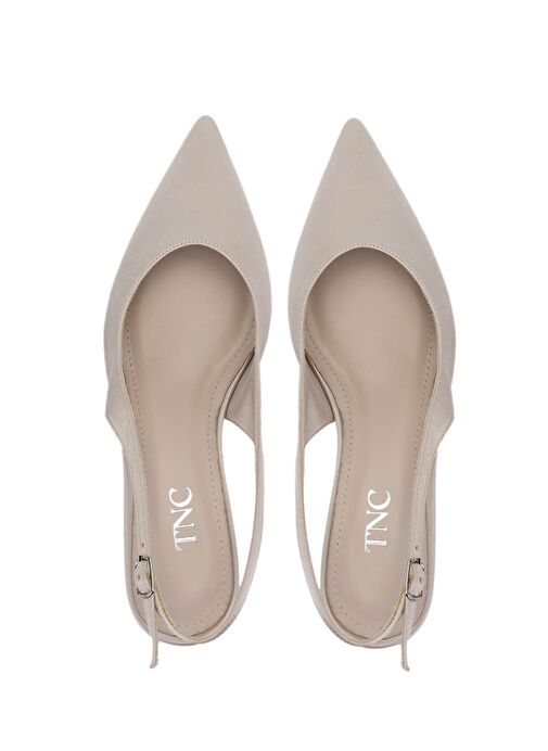 Tamer Tanca Kadın Suni Deri Bej Topuklu Ayakkabı - Görsel 7