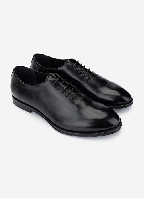Valmenti Erkek Hakiki Deri Siyah Klasik Ayakkabı - Görsel 3