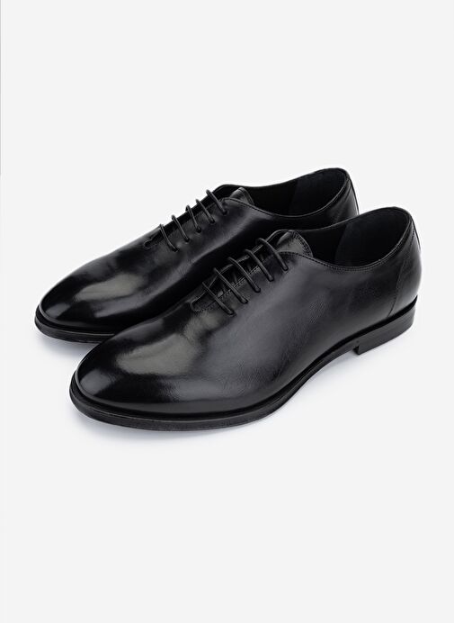 Valmenti Erkek Hakiki Deri Siyah Klasik Ayakkabı - Görsel 6