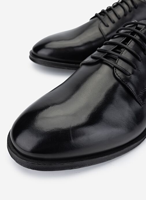 Valmenti Erkek Hakiki Deri Siyah Klasik Ayakkabı - Görsel 4