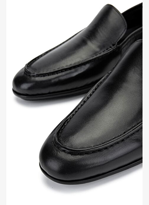 Tamer Tanca Erkek Hakiki Deri Siyah Loafer Ayakkabı - Görsel 5