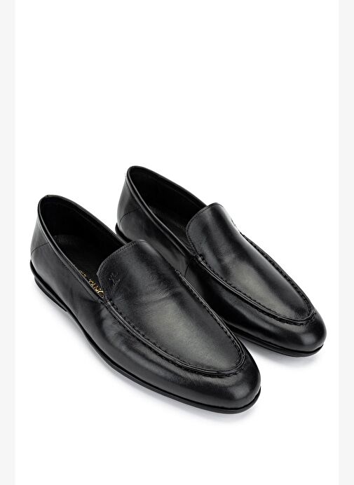 Tamer Tanca Erkek Hakiki Deri Siyah Loafer Ayakkabı - Görsel 3
