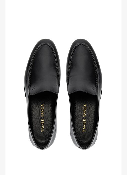Tamer Tanca Erkek Hakiki Deri Siyah Loafer Ayakkabı - Görsel 6