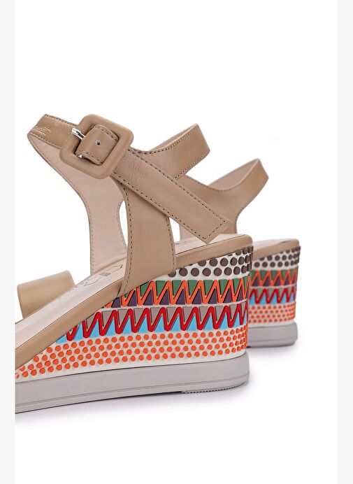 Tamer Tanca Kadın Hakiki Deri Camel Topuklu Ayakkabı - Görsel 5