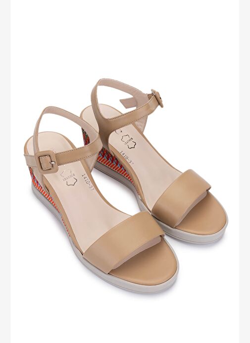 Tamer Tanca Kadın Hakiki Deri Camel Topuklu Ayakkabı - Görsel 3