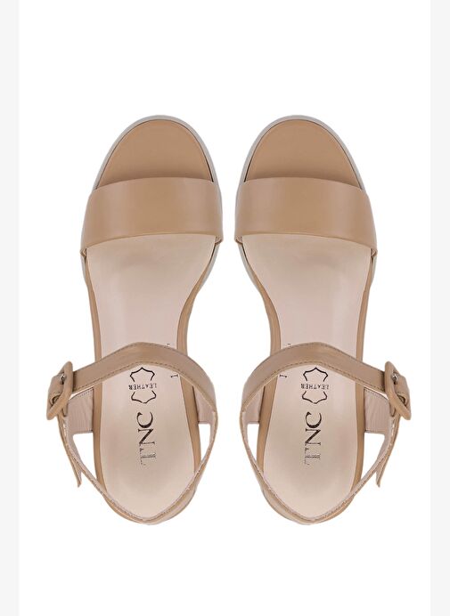 Tamer Tanca Kadın Hakiki Deri Camel Topuklu Ayakkabı - Görsel 7