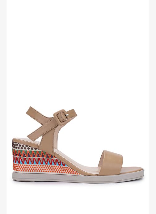 Tamer Tanca Kadın Hakiki Deri Camel Topuklu Ayakkabı - Görsel 2