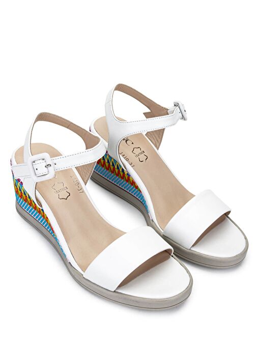 Tamer Tanca Kadın Hakiki Deri Beyaz Topuklu Ayakkabı - Görsel 3