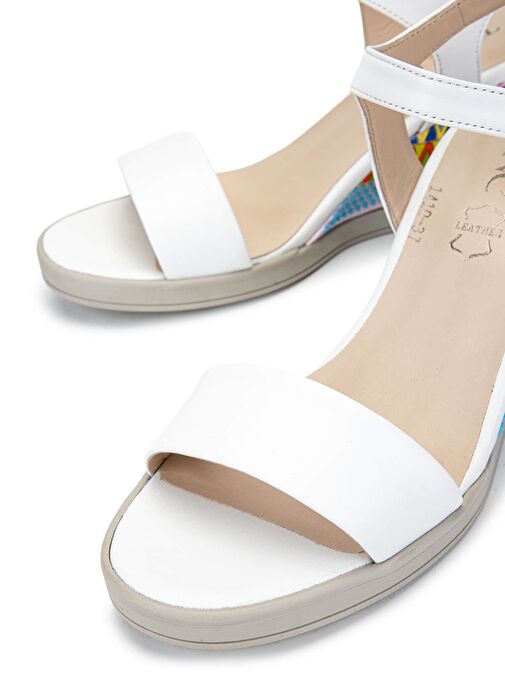 Tamer Tanca Kadın Hakiki Deri Beyaz Topuklu Ayakkabı - Görsel 5