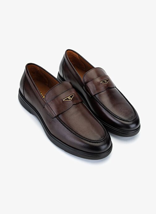 Valmenti Erkek Hakiki Deri Kahverengi Loafer Ayakkabı - Görsel 3