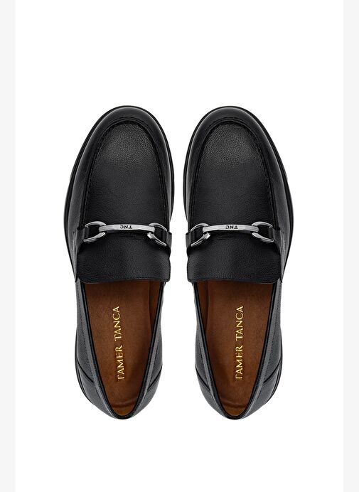 Tamer Tanca Erkek Hakiki Deri Siyah Loafer Ayakkabı - Görsel 6