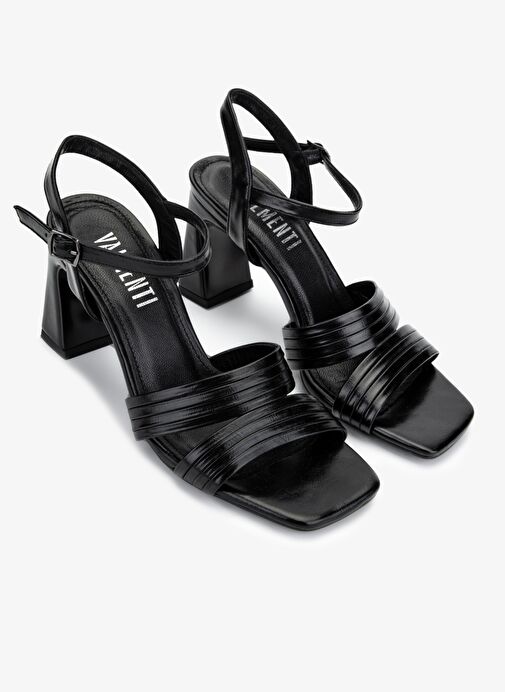 Valmenti Kadın Suni Deri Siyah Topuklu Ayakkabı - Görsel 3