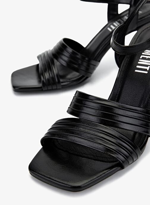 Valmenti Kadın Suni Deri Siyah Topuklu Ayakkabı - Görsel 4