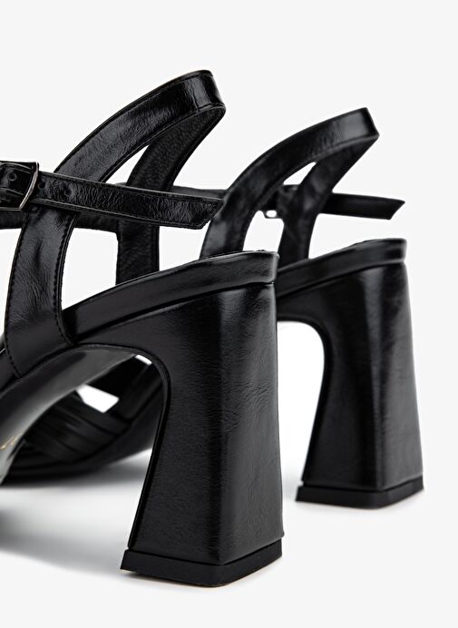 Valmenti Kadın Suni Deri Siyah Topuklu Ayakkabı - Görsel 6