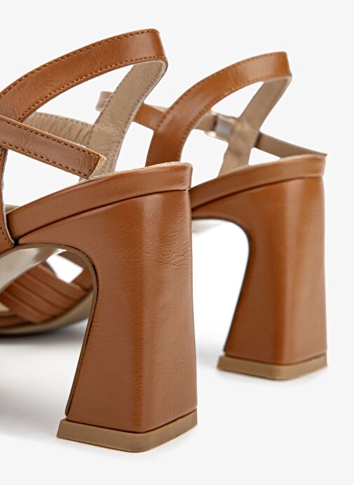 Valmenti Kadın Suni Deri Taba Topuklu Ayakkabı - Görsel 6