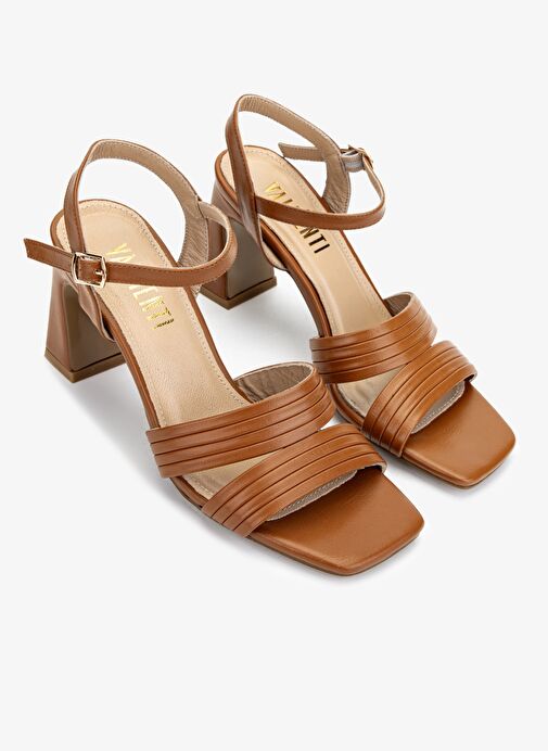 Valmenti Kadın Suni Deri Taba Topuklu Ayakkabı - Görsel 3