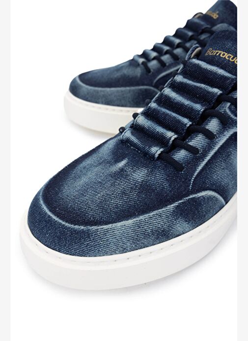 Barracuda Erkek Hakiki Deri Mavi/Beyaz Sneakers & Spor Ayakkabı - Görsel 4