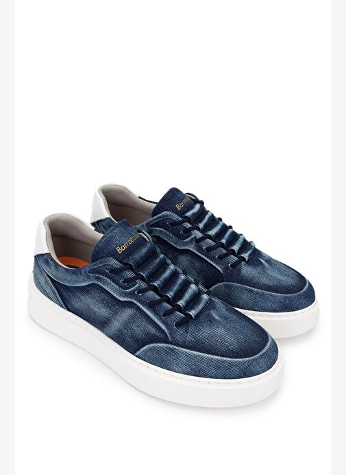 Barracuda Erkek Hakiki Deri Mavi/Beyaz Sneakers & Spor Ayakkabı - Görsel 3