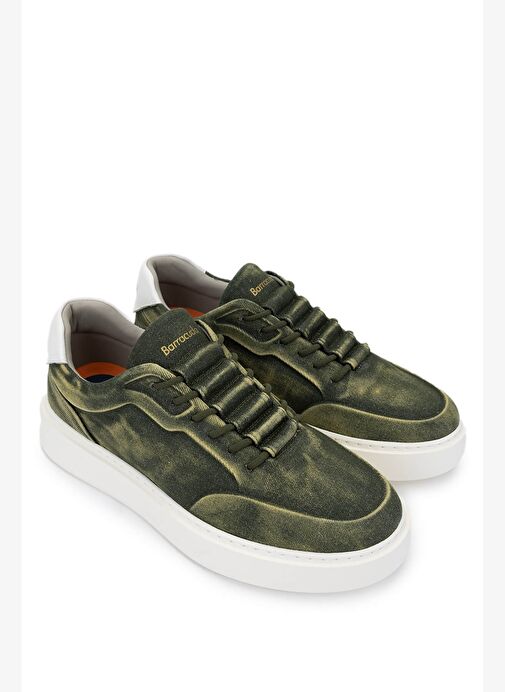 Barracuda Erkek Hakiki Deri Yeşil/Beyaz Sneakers & Spor Ayakkabı - Görsel 3