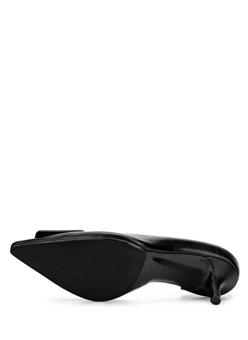 Tamer Tanca Kadın Hakiki Deri Siyah Analin Topuklu Ayakkabı - Görsel 4